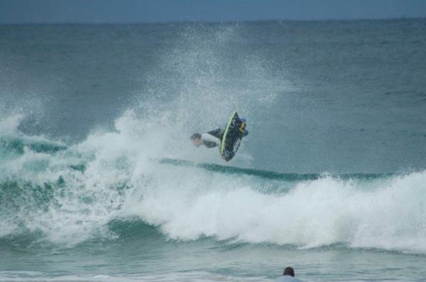 Sean Tickner, reverse 360 air at The Wedge (Plett)