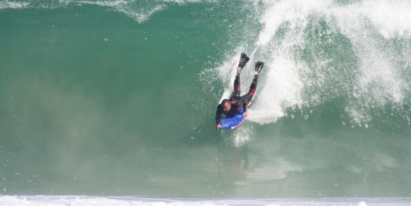 Jan Daffue, take off at Koeel Bay (Caves)