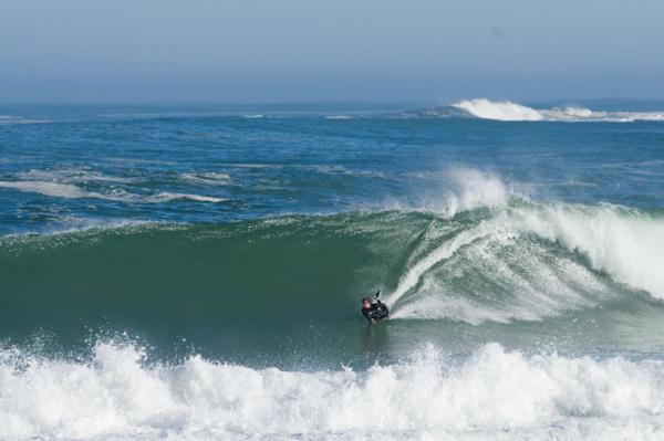 Daniel Worsley, bottom turn at Gas Chambers