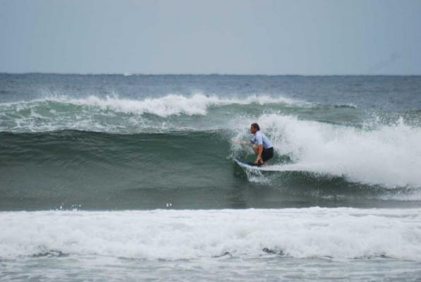 Rheinhard du Toit, dropknee forehand floater at Sun Coast Beach