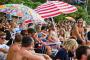 The Crowd on the beach grows at the 2011 Pipeline Pro as the Competition narrows down to the Semi Finals.