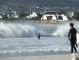 Knee deep in kelp, these okes contemplate taking it on the dome